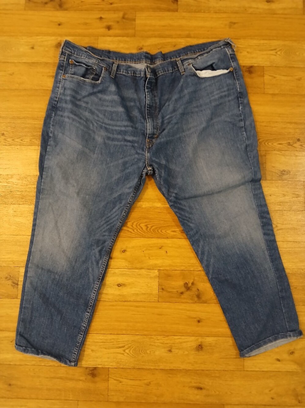 Levis Men's Straight Fit Blue Denim Jeans